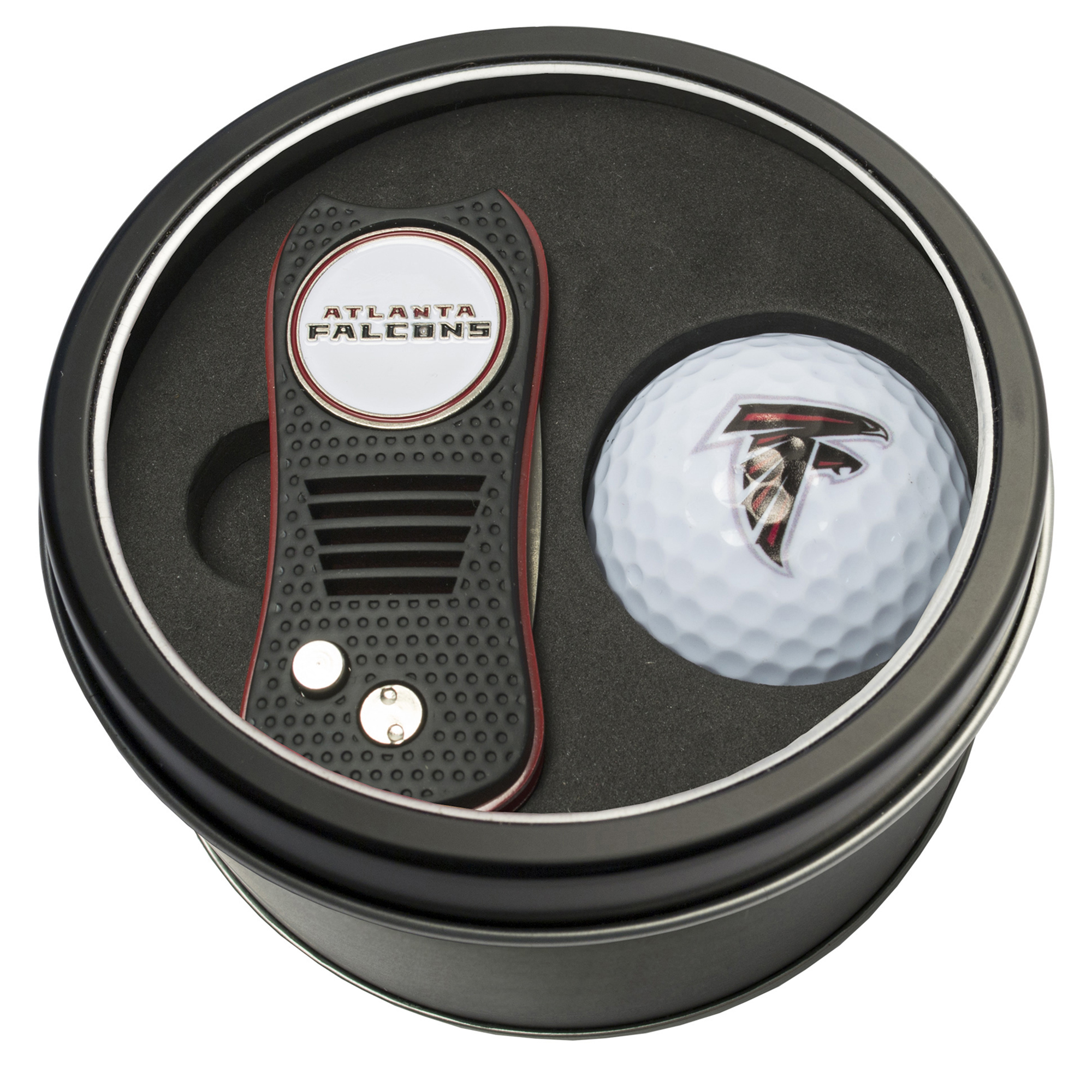 Atlanta Falcons Divot Tool & Golf Ball Personalized Tin Gift Set Atlanta Falcons Divot Tool & Golf Ball Personalized Tin Gift Set