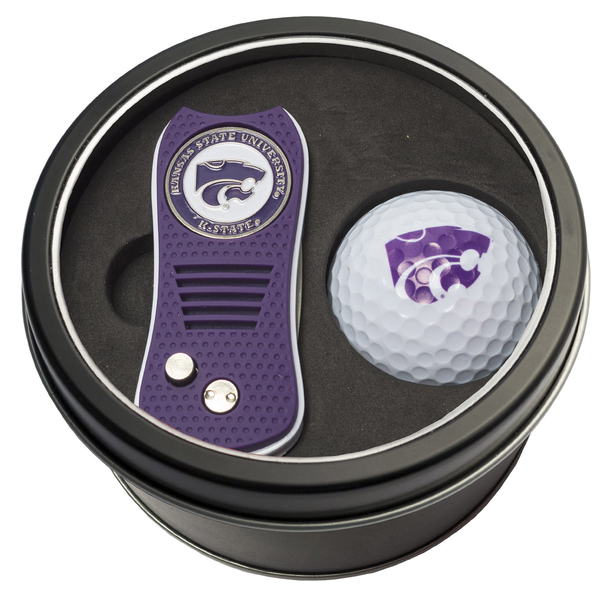 Kansas State Wildcats Divot Tool & Golf Ball Personalized Tin Gift Set