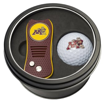 Minnesota Golden Gophers Divot Tool & Golf Ball Personalized Tin Gift Set