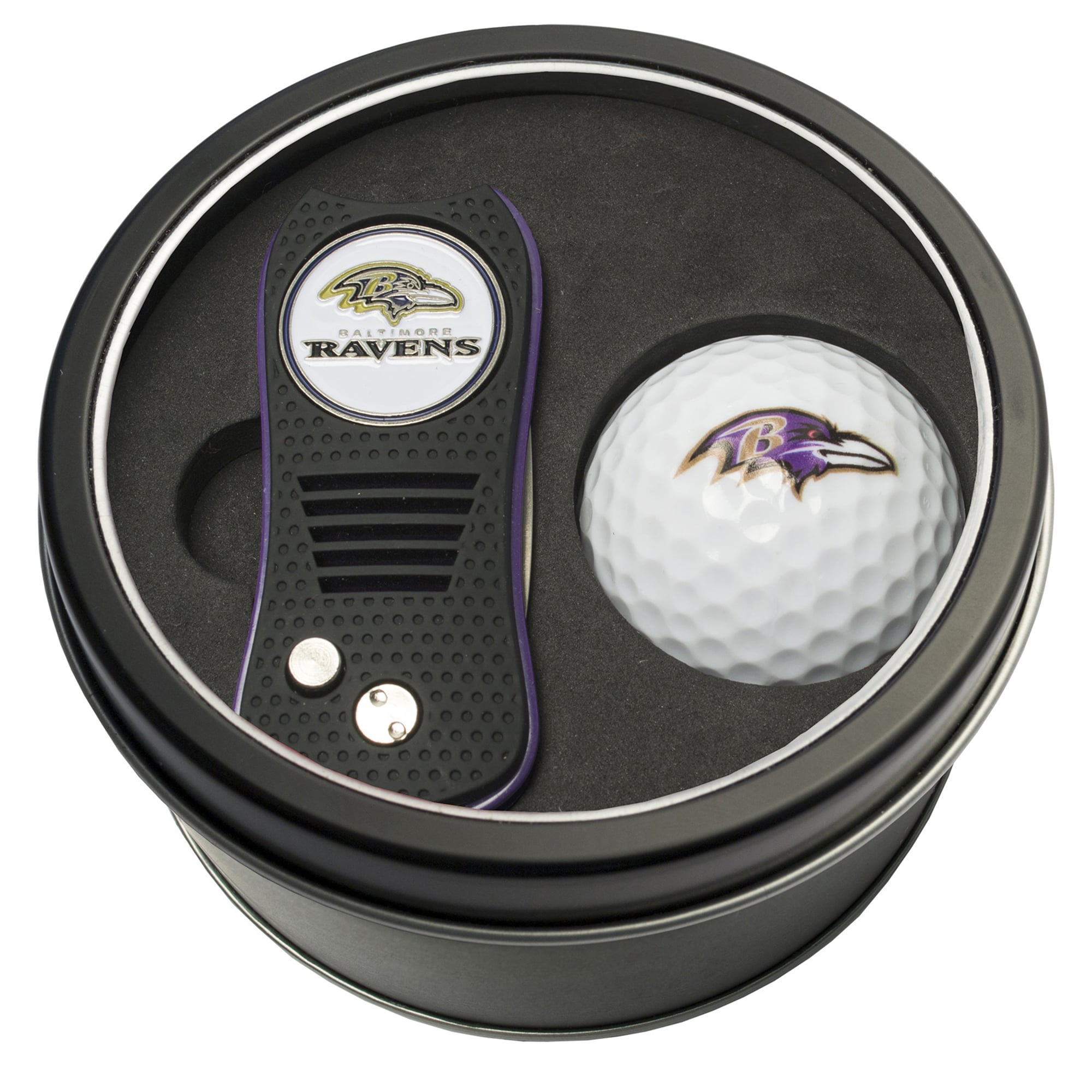 Baltimore Ravens Divot Tool & Golf Ball Personalized Tin Gift Set