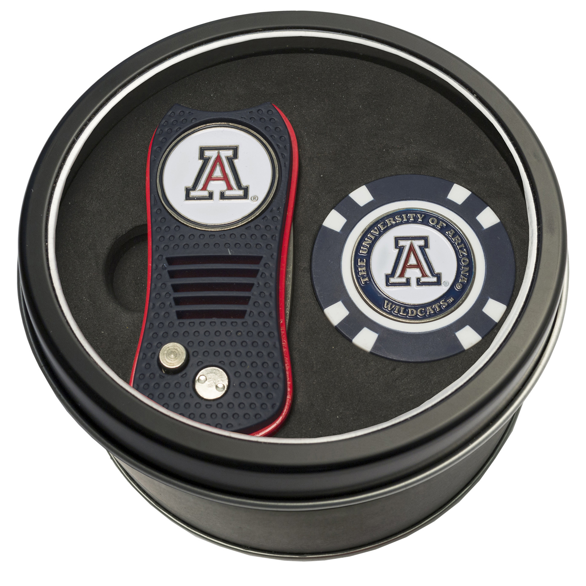 Arizona Wildcats Divot Tool & Golf Chip Personalized Tin Gift Set