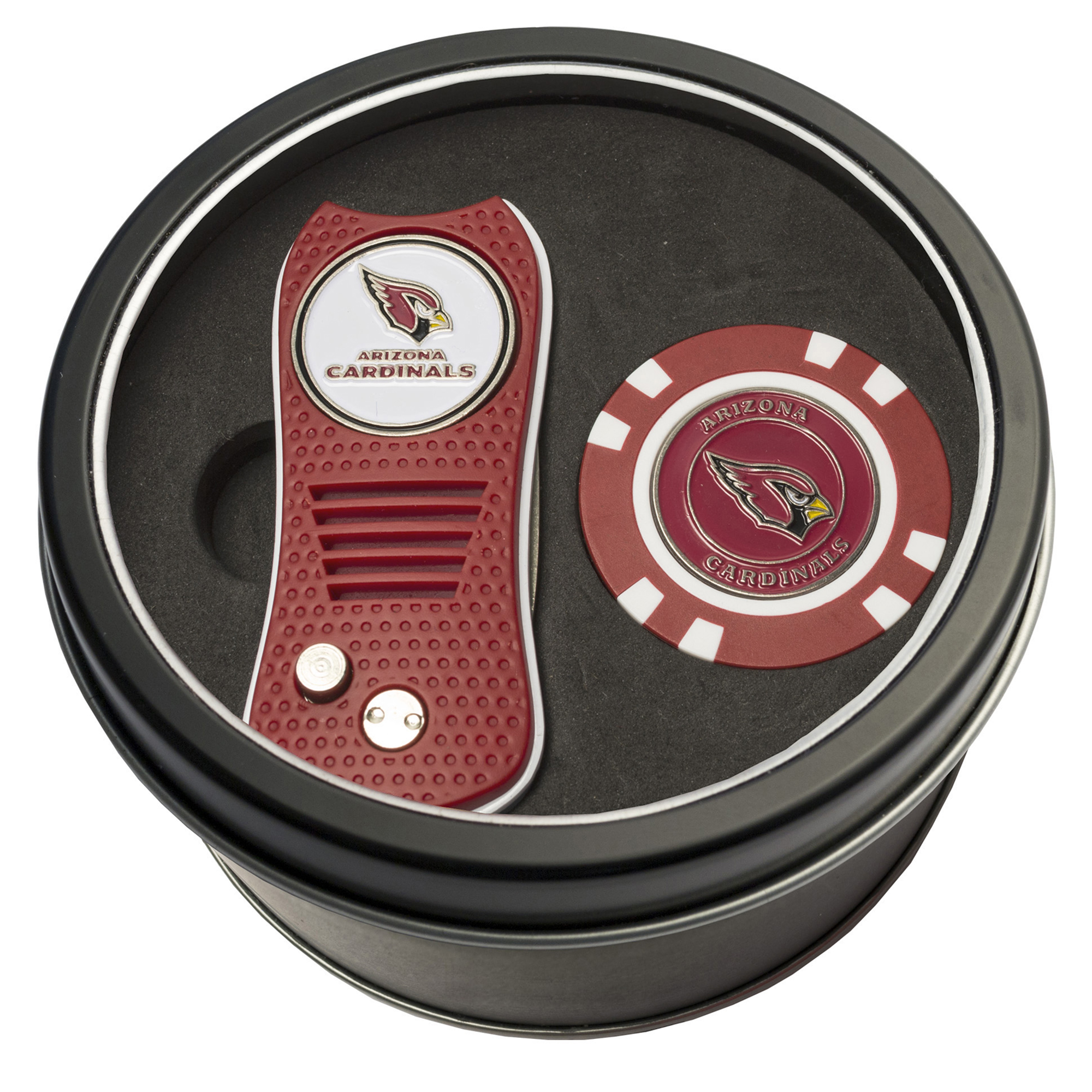 Arizona Cardinals Divot Tool & Golf Chip Personalized Tin Gift Set