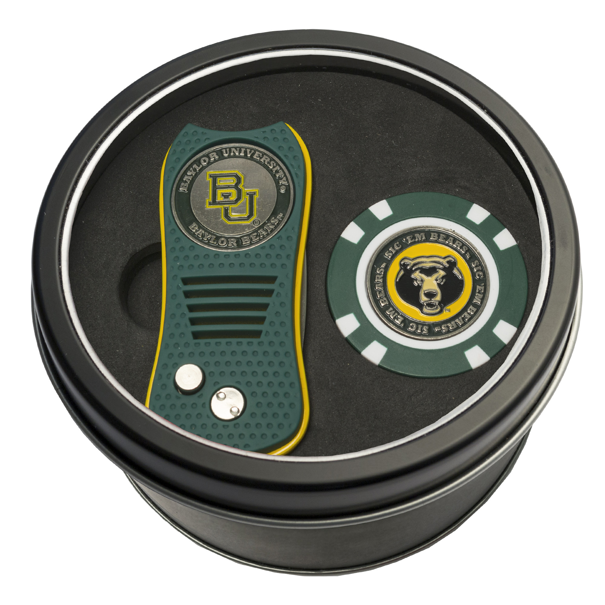 Baylor Bears Divot Tool & Golf Chip Personalized Tin Gift Set Baylor Bears Divot Tool & Golf Chip Personalized Tin Gift Set