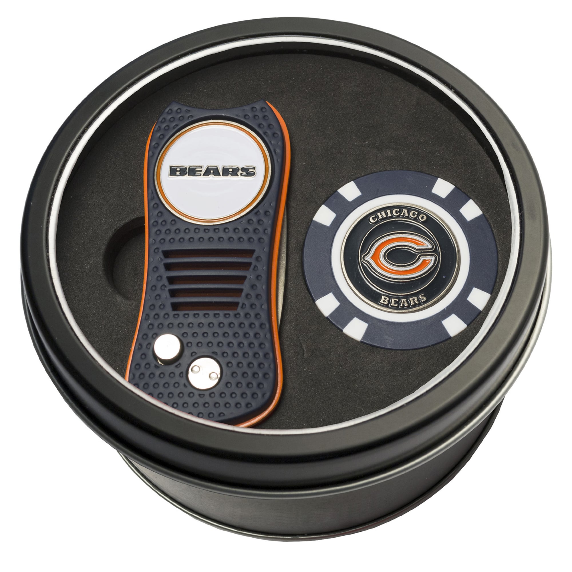 Chicago Bears Divot Tool & Golf Chip Personalized Tin Gift Set Chicago Bears Divot Tool & Golf Chip Personalized Tin Gift Set