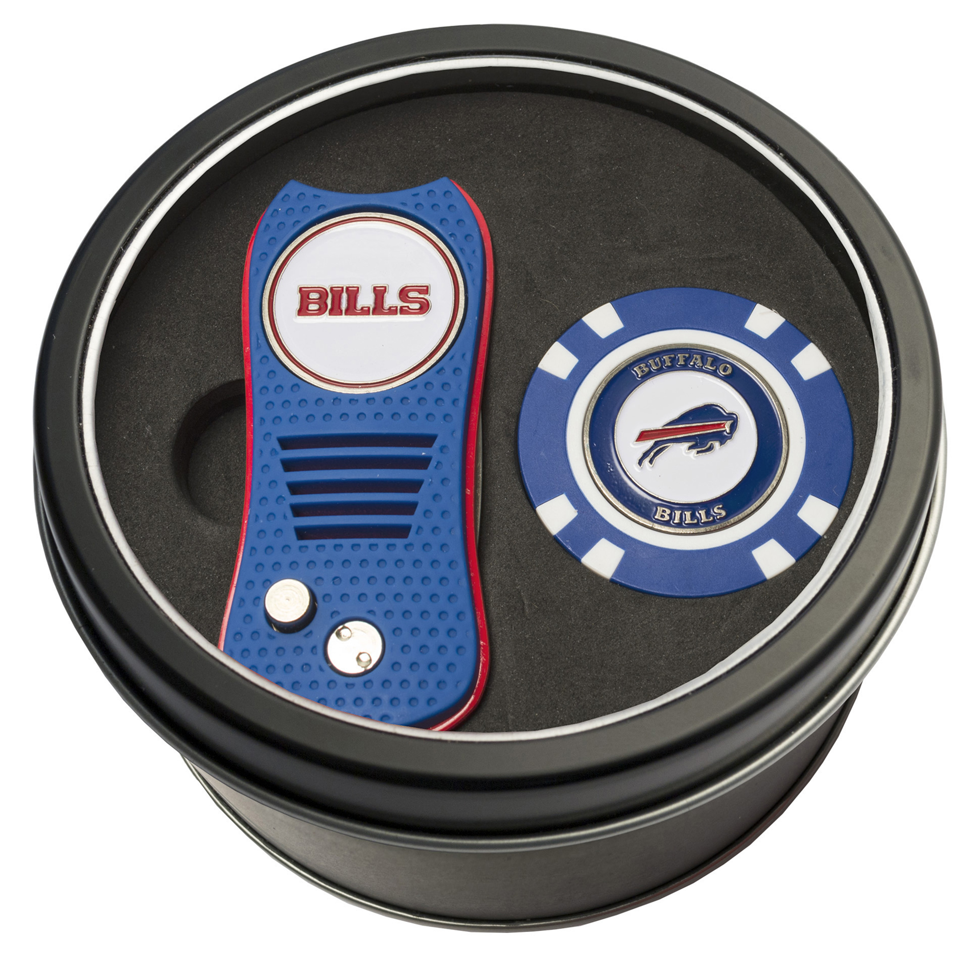 Buffalo Bills Divot Tool & Golf Chip Personalized Tin Gift Set Buffalo Bills Divot Tool & Golf Chip Personalized Tin Gift Set