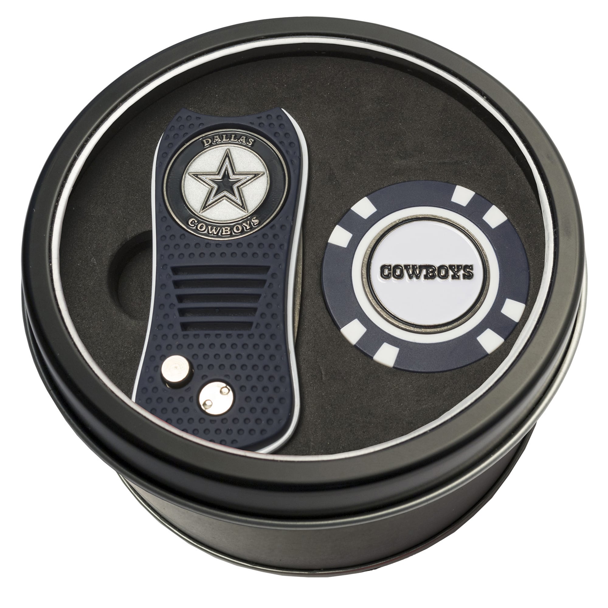 Dallas Cowboys Divot Tool & Golf Chip Personalized Tin Gift Set