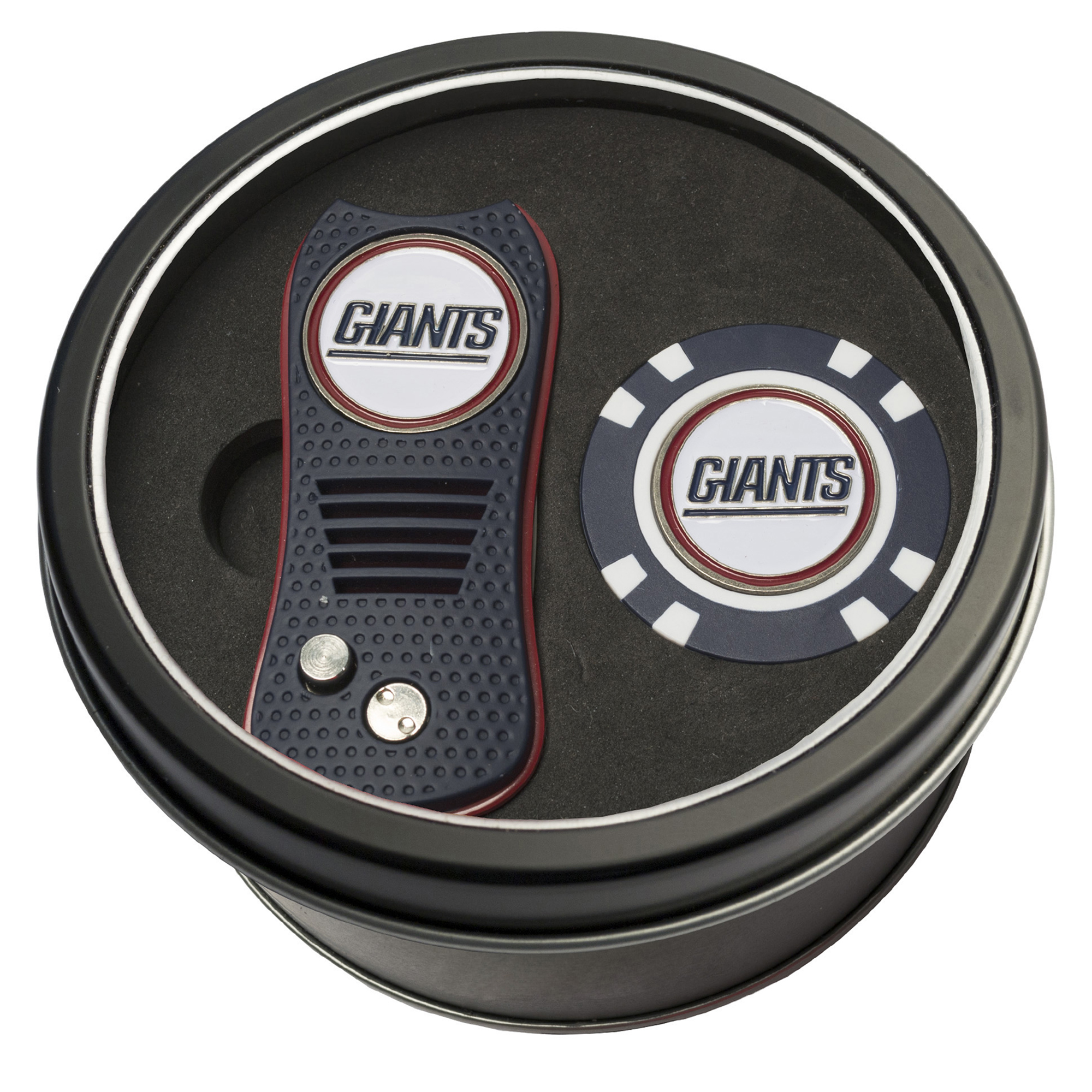 New York Giants Divot Tool & Golf Chip Personalized Tin Gift Set