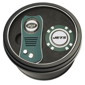 New York Jets Divot Tool & Golf Chip Personalized Tin Gift Set