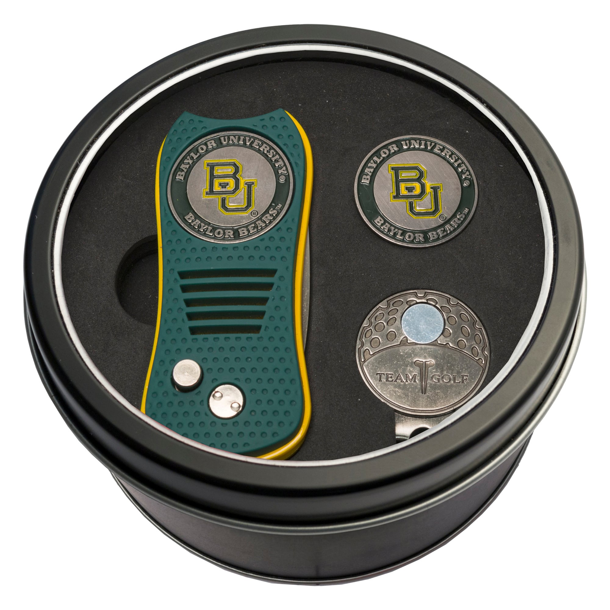 Baylor Bears Divot Tool Ball Marker & Cap Clip Personalized Tin Gift Set