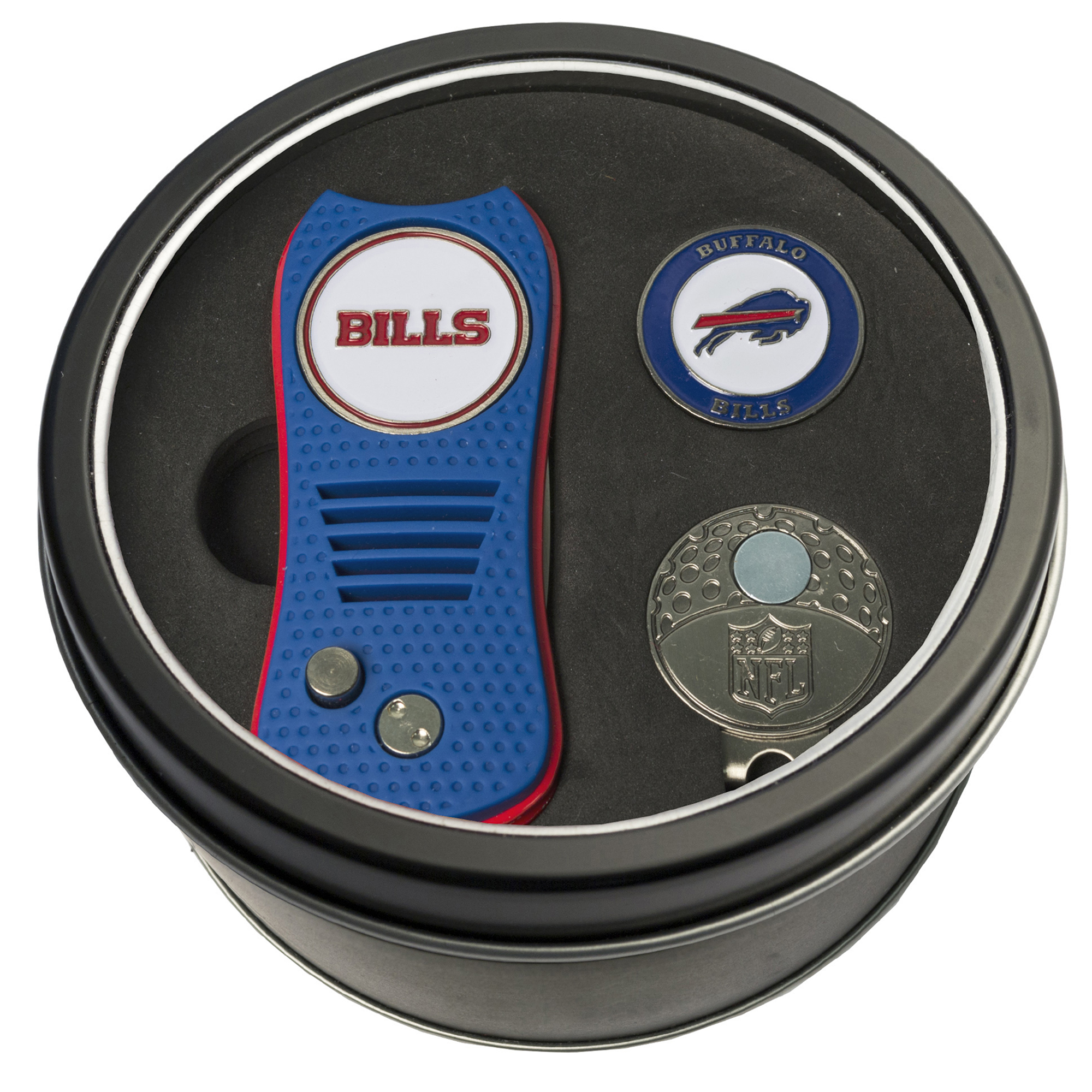 Buffalo Bills Divot Tool Ball Marker & Cap Clip Personalized Tin Gift Set