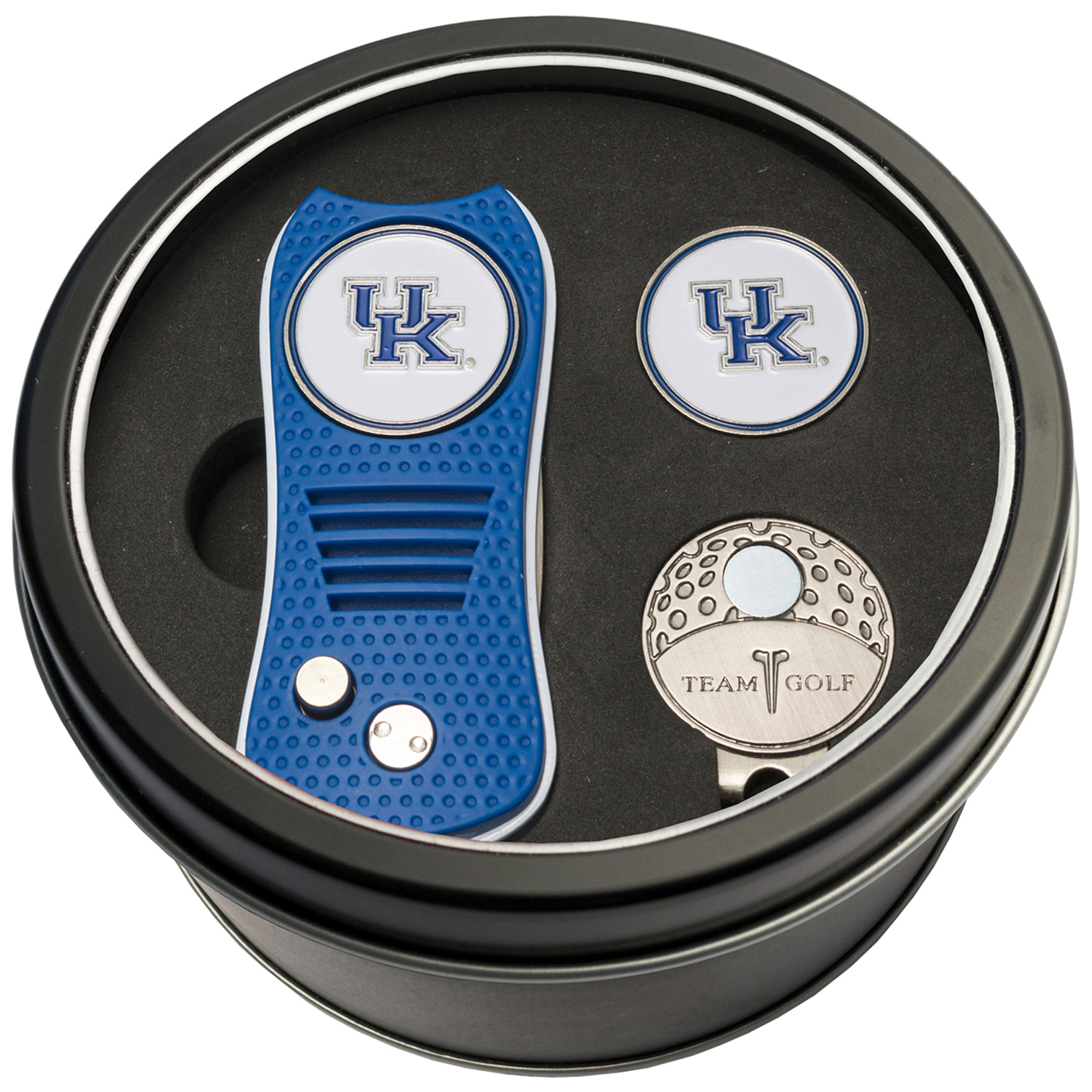 Kentucky Wildcats Divot Tool Ball Marker & Cap Clip Personalized Tin Gift Set