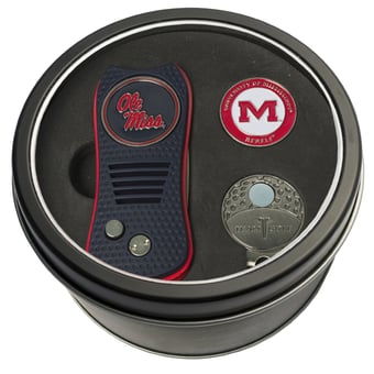Ole Miss Rebels Divot Tool Ball Marker & Cap Clip Personalized Tin Gift Set
