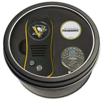 Pittsburgh Penguins Divot Tool Ball Marker & Cap Clip Personalized Tin Gift Set