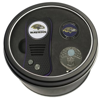 Baltimore Ravens Divot Tool Ball Marker & Cap Clip Personalized Tin Gift Set