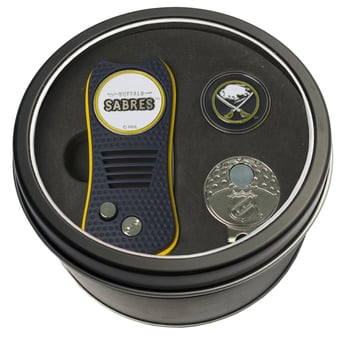 Buffalo Sabres Divot Tool Ball Marker & Cap Clip Personalized Tin Gift Set