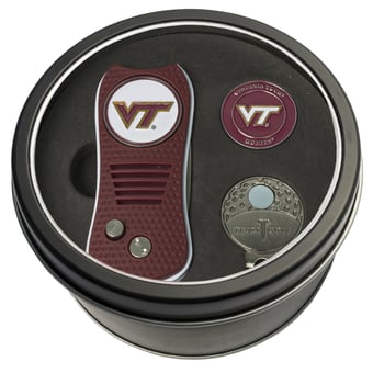 Virginia Tech Hokies Divot Tool Ball Marker & Cap Clip Personalized Tin Gift Set