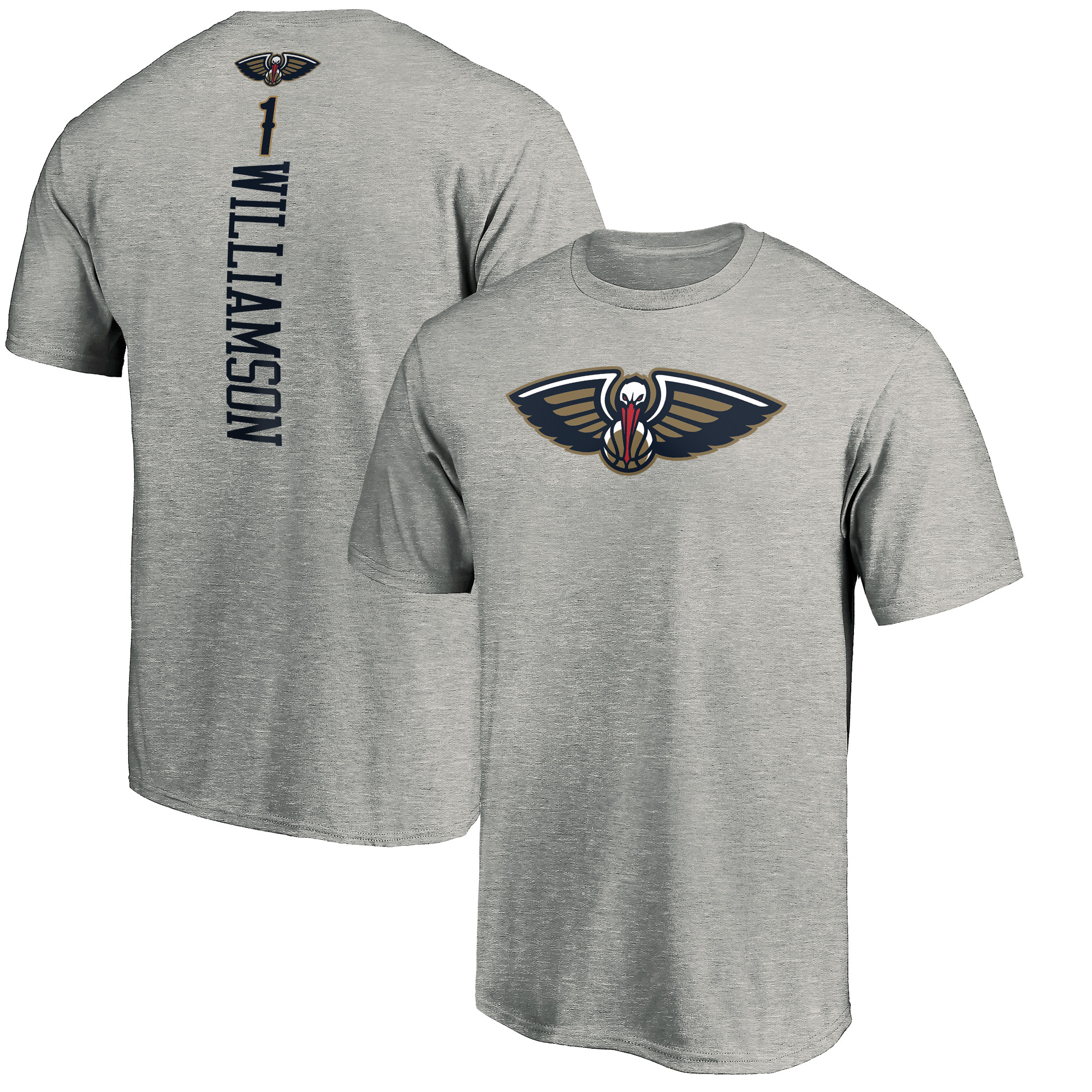 Men’s Zion Williamson Heathered Gray New Orleans Pelicans Playmaker Name & Number Team T-Shirt Men’s Zion Williamson Heathered Gray New Orleans Pelicans Playmaker Name & Number Team T-Shirt