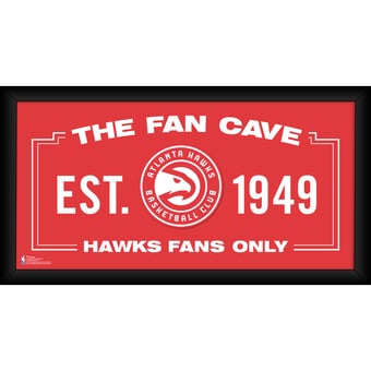 Atlanta Hawks Framed 10" x 20" Fan Cave Collage