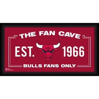 Chicago Bulls Framed 10" x 20" Fan Cave Collage