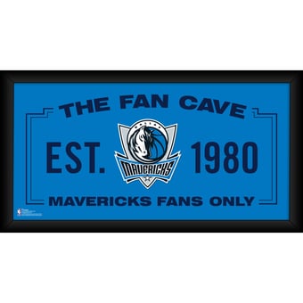Dallas Mavericks Framed 10" x 20" Fan Cave Collage