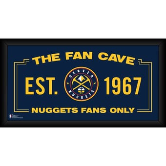 Denver Nuggets Framed 10" x 20" Fan Cave Collage