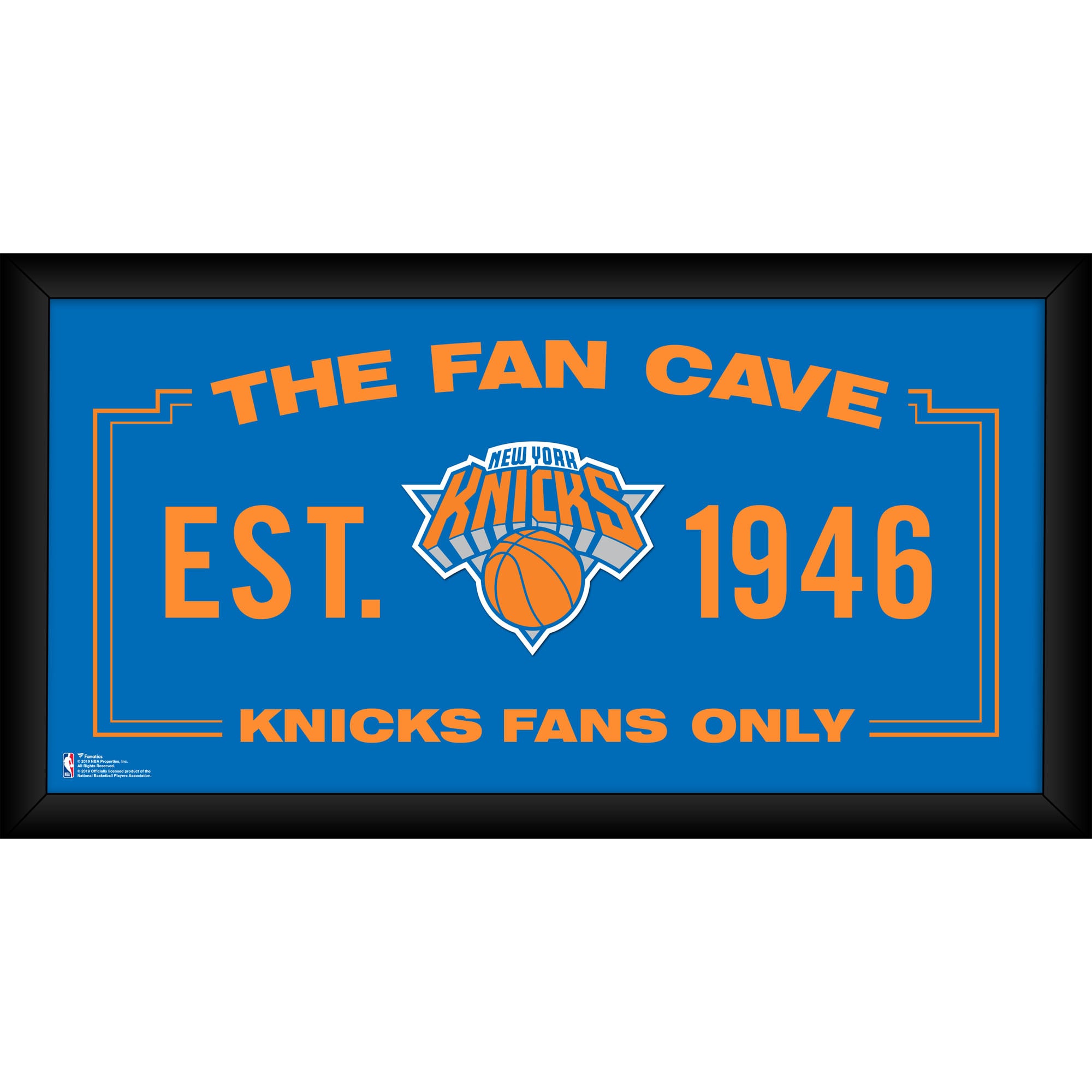 Gerahmte New York Knicks 10" x 20" Fan-Höhlen-Collage