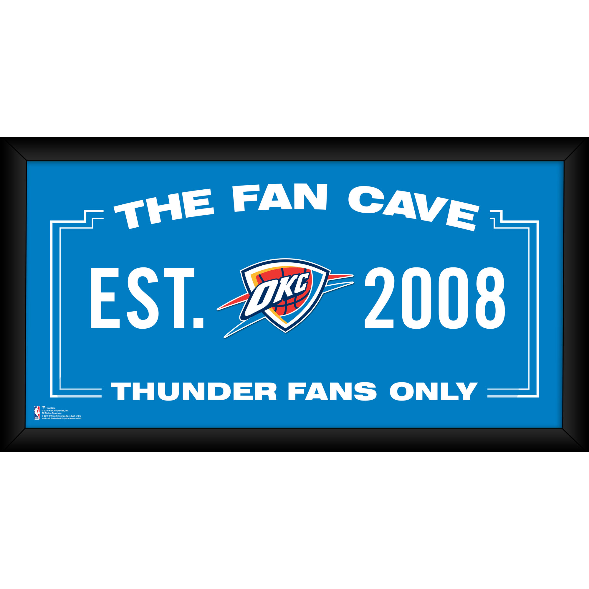 Oklahoma City Thunder Framed 10" x 20" Fan Cave Collage