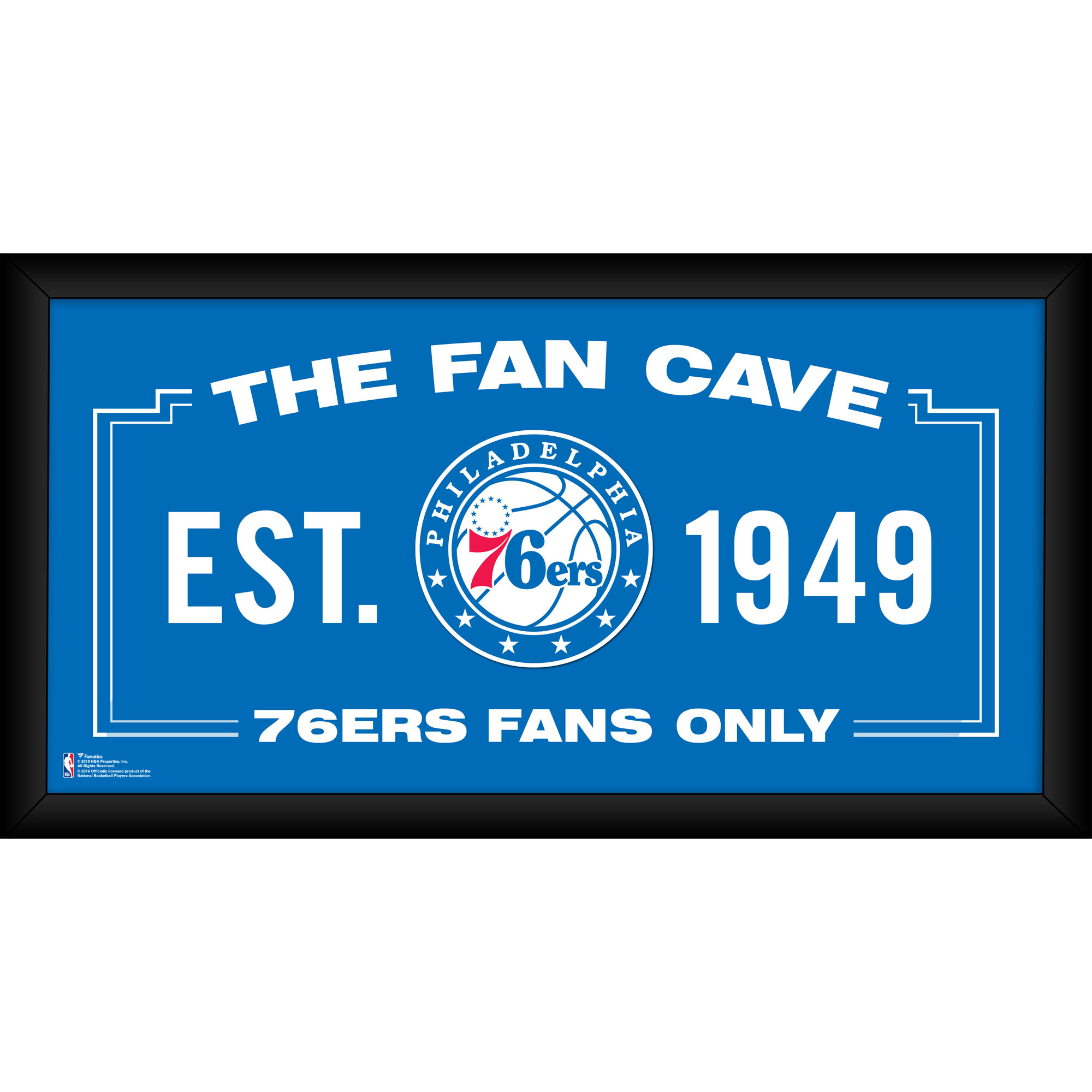 Philadelphia 76ers Framed 10" x 20" Fan Cave Collage