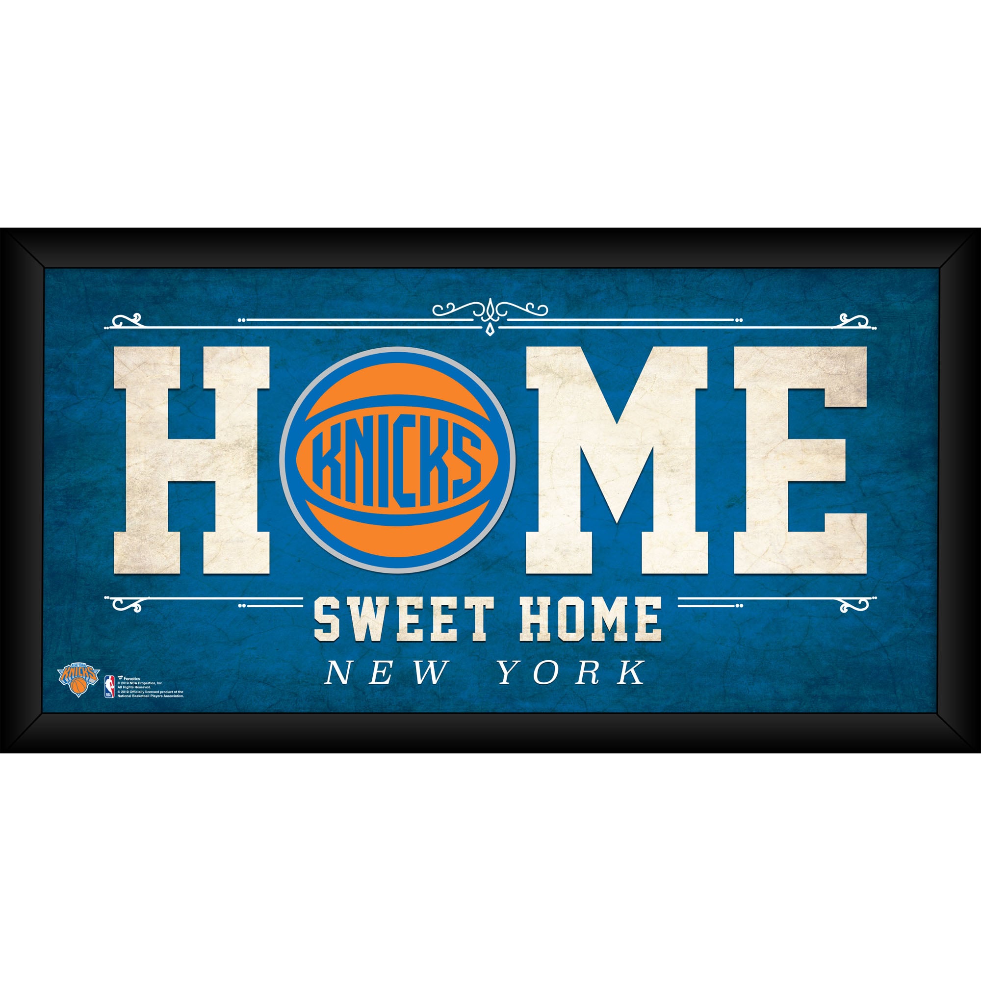 Gerahmte New York Knicks Collage (25 x 50 cm) – Zuhause ist es am schönsten