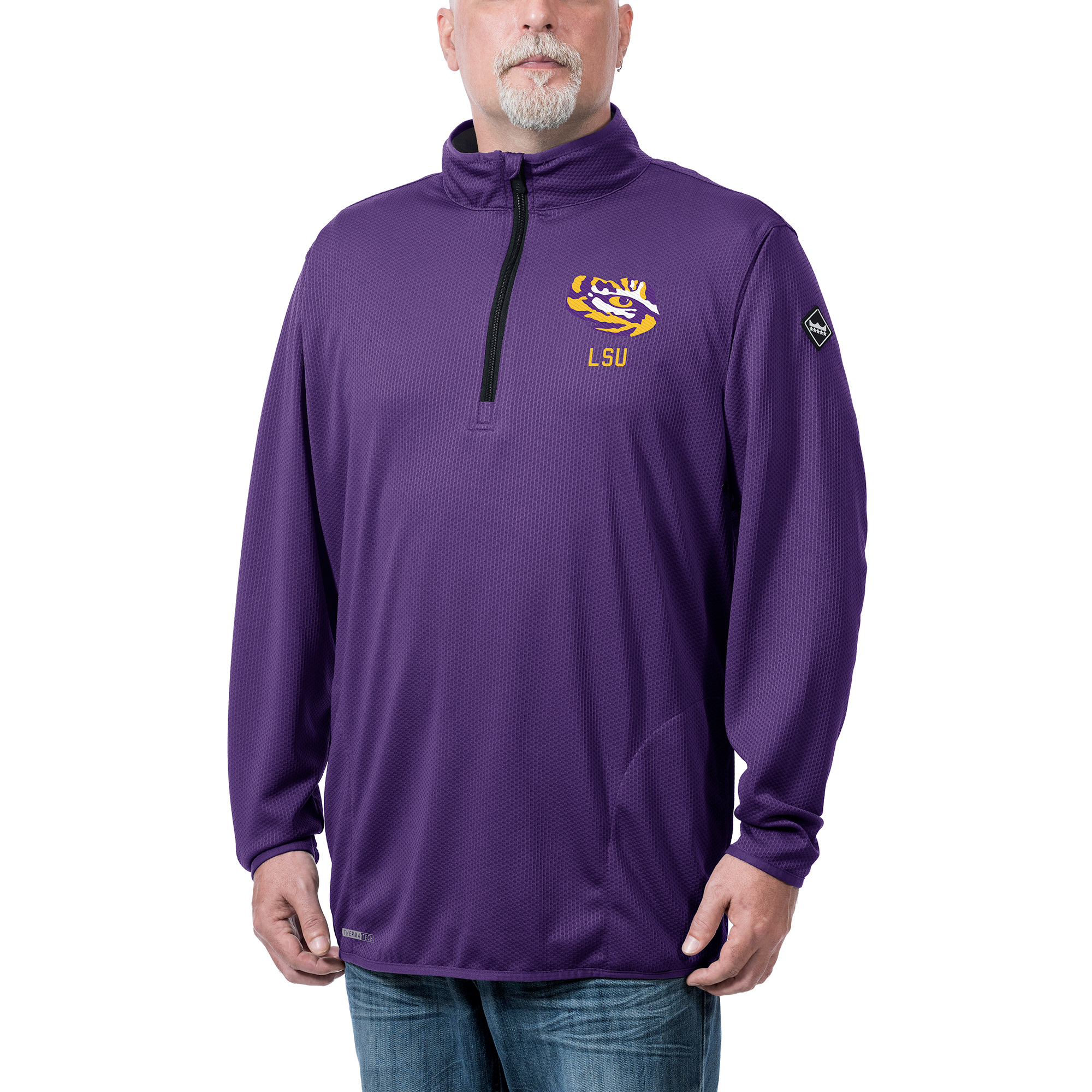 Men’s Franchise Club Purple LSU Tigers Flow Thermatec Quarter-Zip Pullover Jacket Men’s Franchise Club Purple LSU Tigers Flow Thermatec Quarter-Zip Pullover Jacket