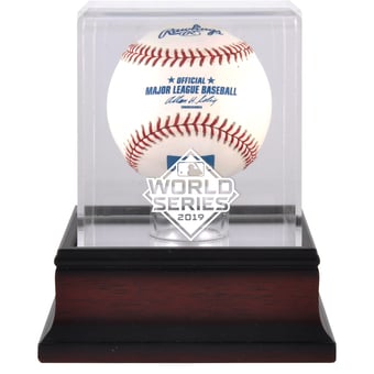 2019 World Series Logo Mahogany Baseball Logo Display Case