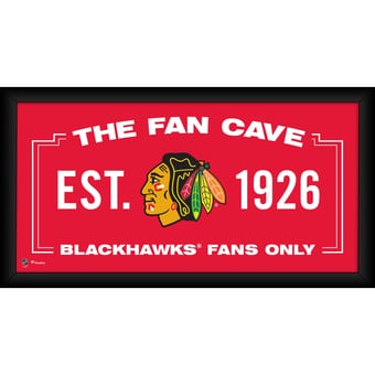 Chicago Blackhawks Framed 10" x 20" Fan Cave Collage
