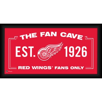 Detroit Red Wings Framed 10" x 20" Fan Cave Collage