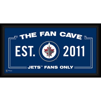 Winnipeg Jets Framed 10" x 20" Fan Cave Collage