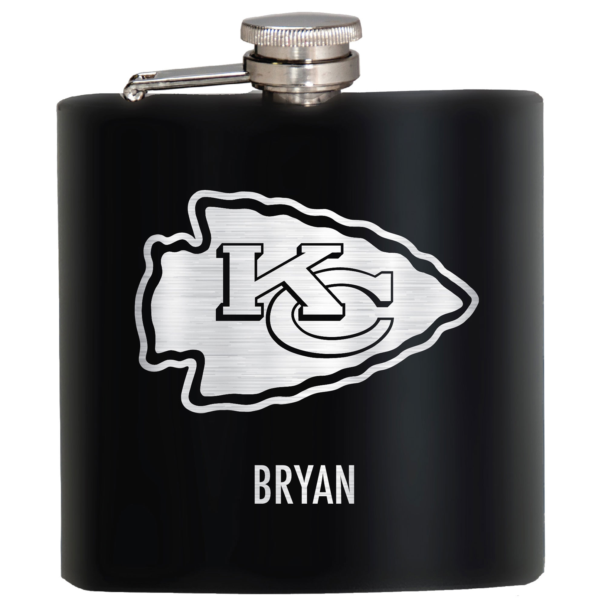 Black Kansas City Chiefs 6oz. Personalized Stealth Hip Flask