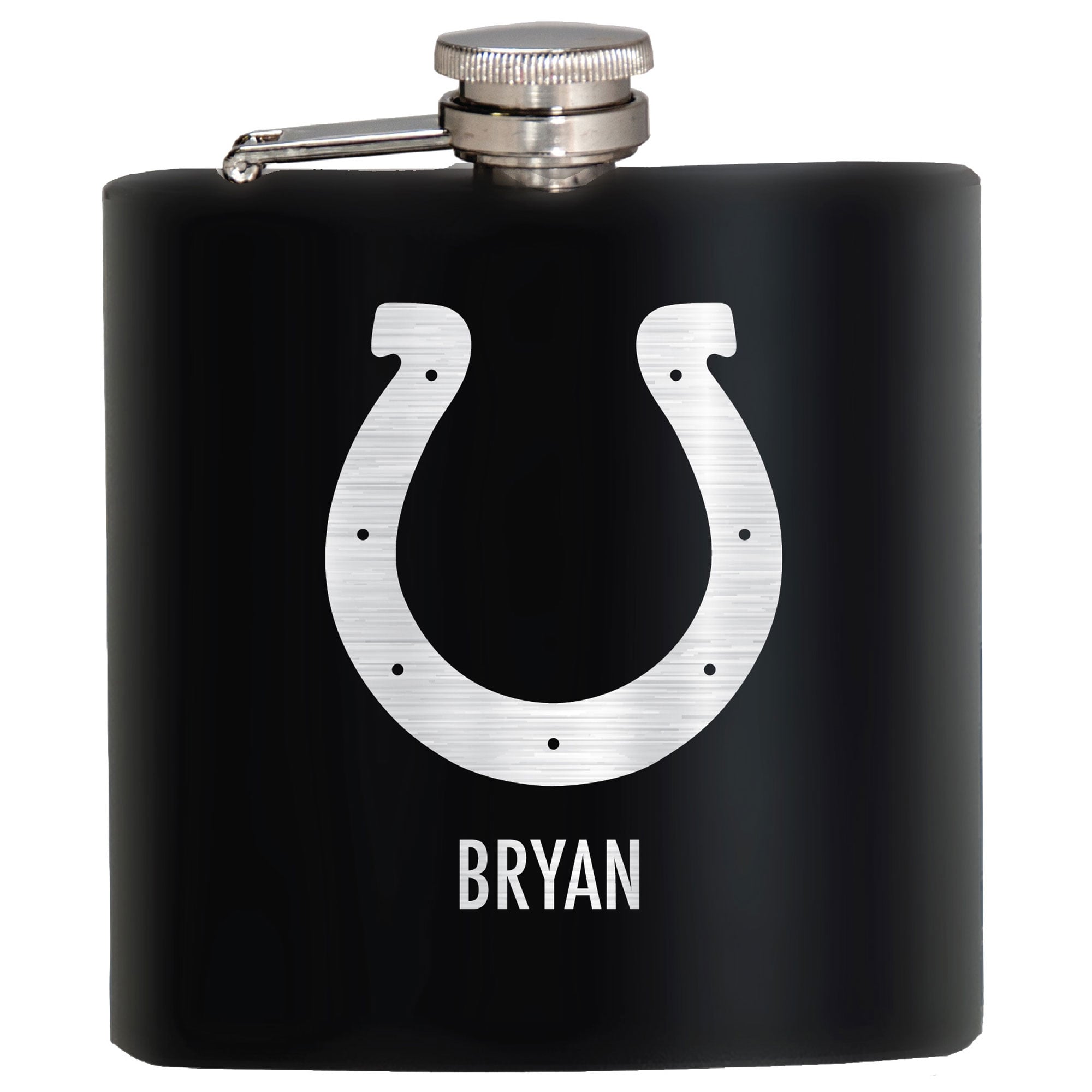Black Indianapolis Colts 6oz. Personalized Stealth Hip Flask