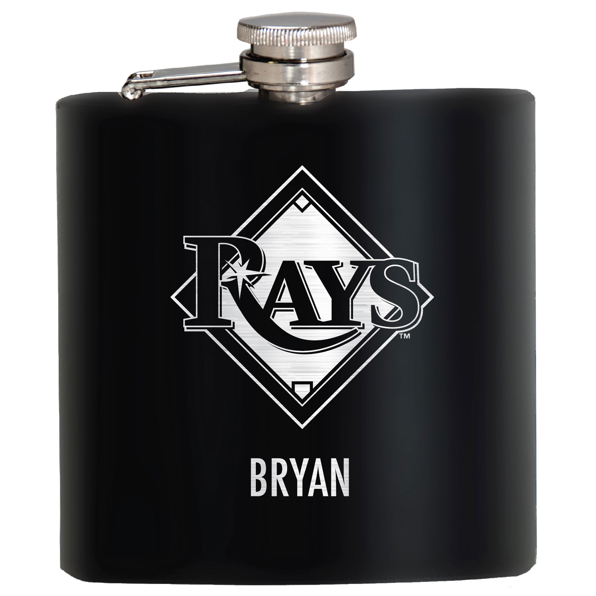 Black Tampa Bay Rays 6oz. Personalized Stealth Hip Flask