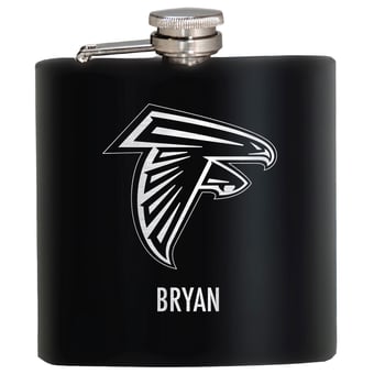 Black Atlanta Falcons 6oz. Personalized Stealth Hip Flask