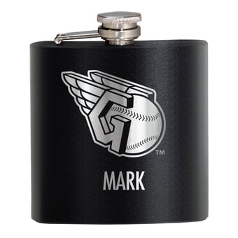 Black Cleveland Indians 6oz. Personalized Stealth Hip Flask