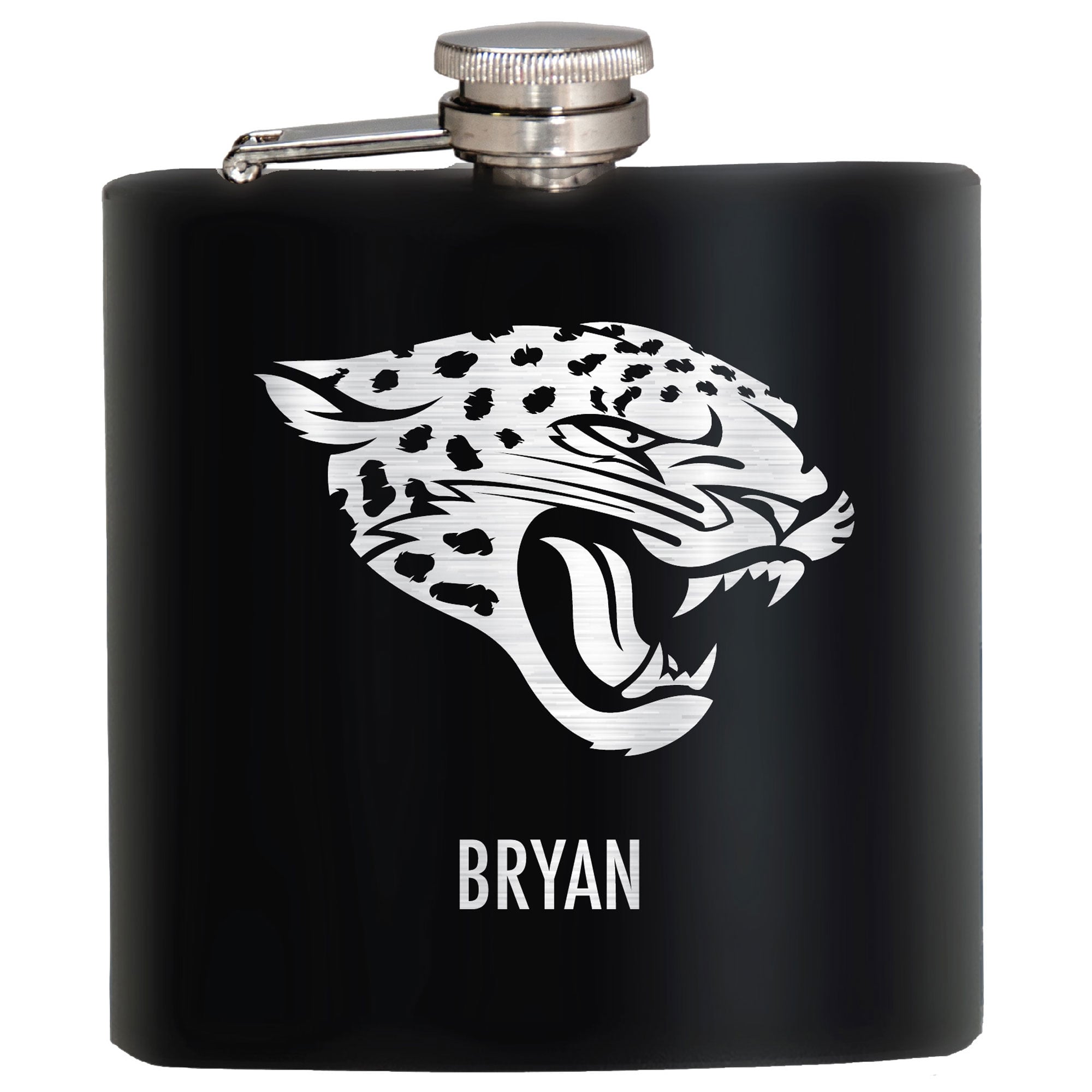 Black Jacksonville Jaguars 6oz. Personalized Stealth Hip Flask