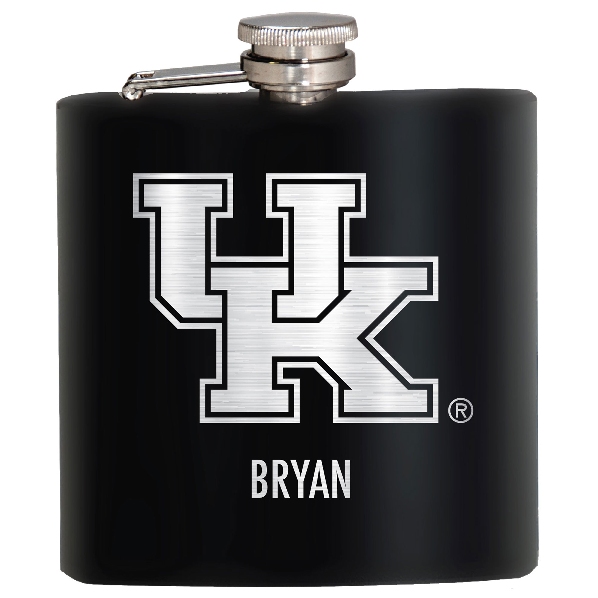 Black Kentucky Wildcats 6oz. Personalized Stealth Hip Flask
