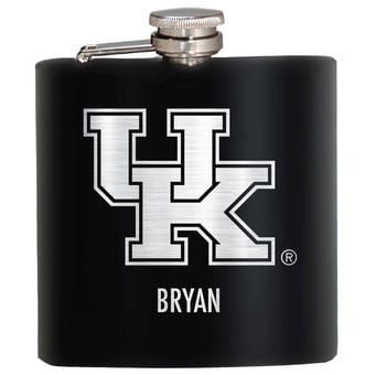 Black Kentucky Wildcats 6oz. Personalized Stealth Hip Flask