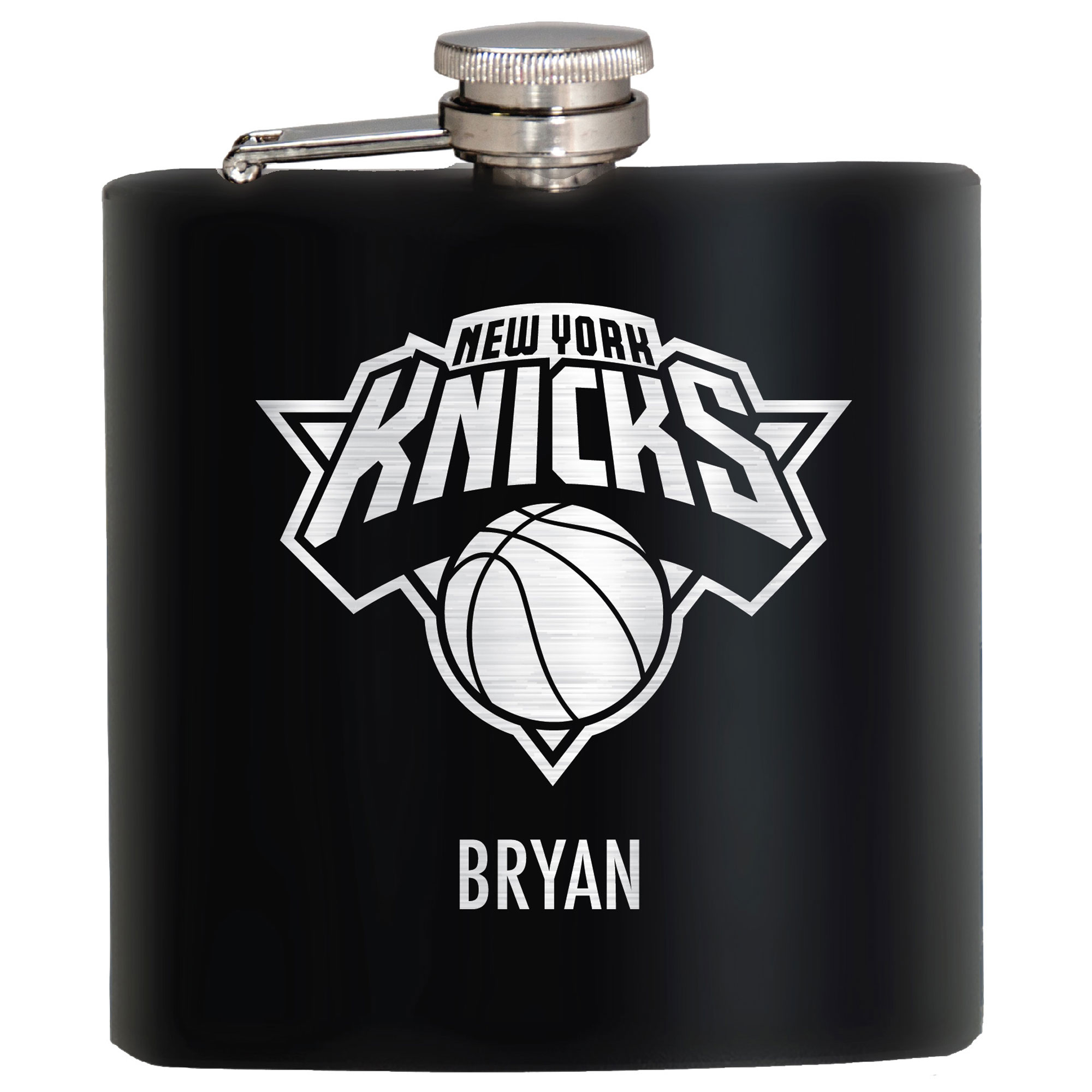 Black New York Knicks 6oz. Personalized Stealth Hip Flask
