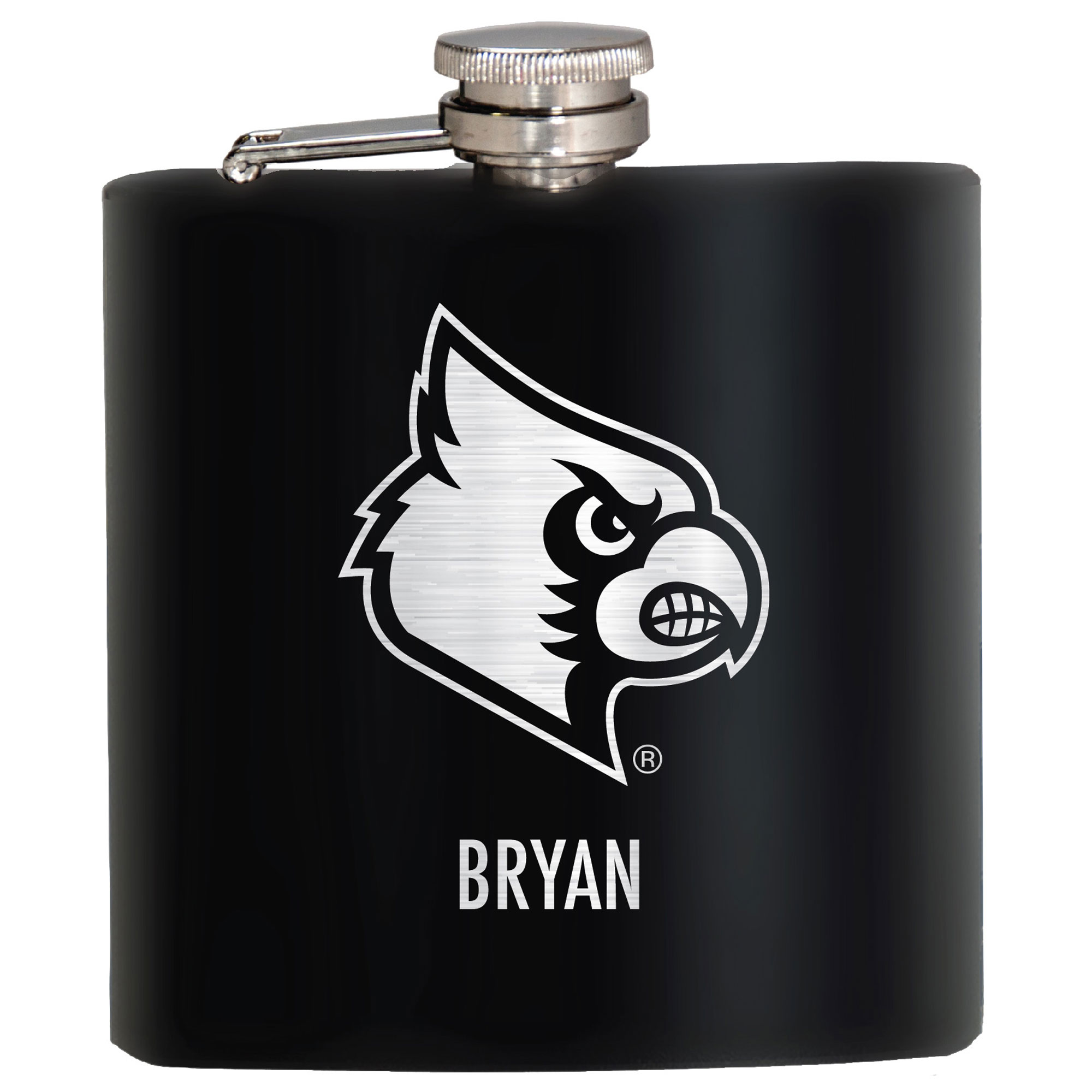 Black Louisville Cardinals 6oz. Personalized Stealth Hip Flask