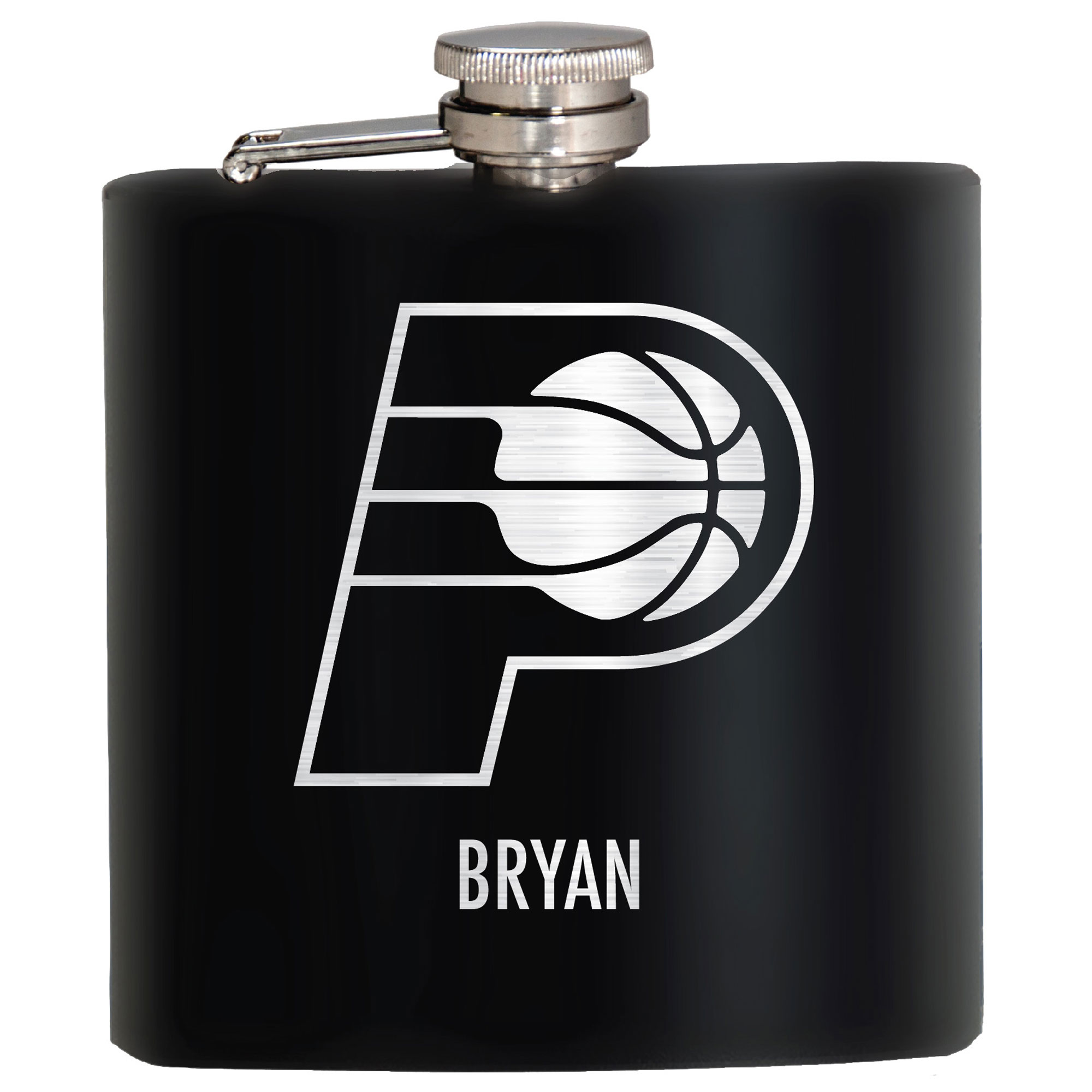 Black Indiana Pacers 6oz. Personalized Stealth Hip Flask