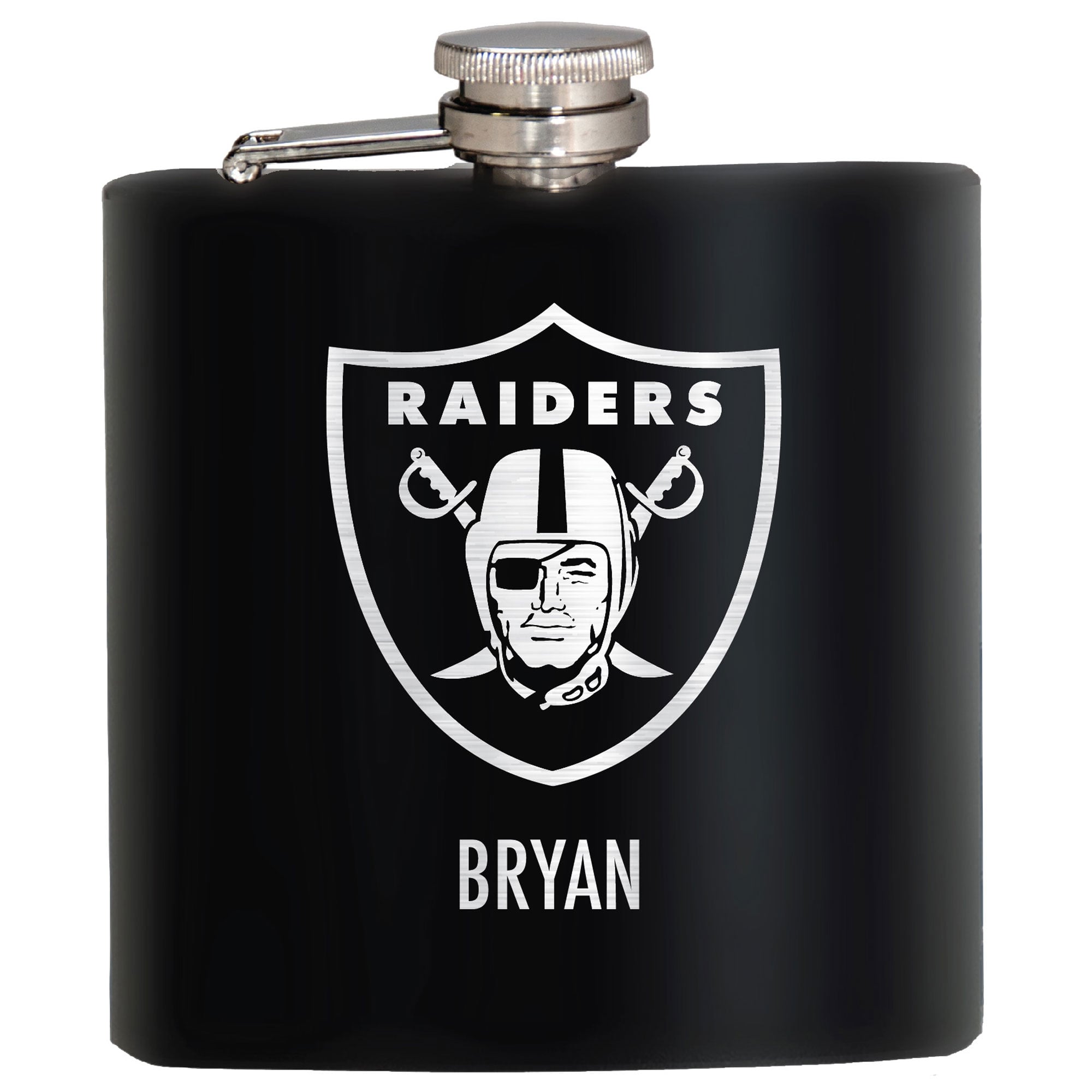 Black Las Vegas Raiders 6oz. Personalized Stealth Hip Flask