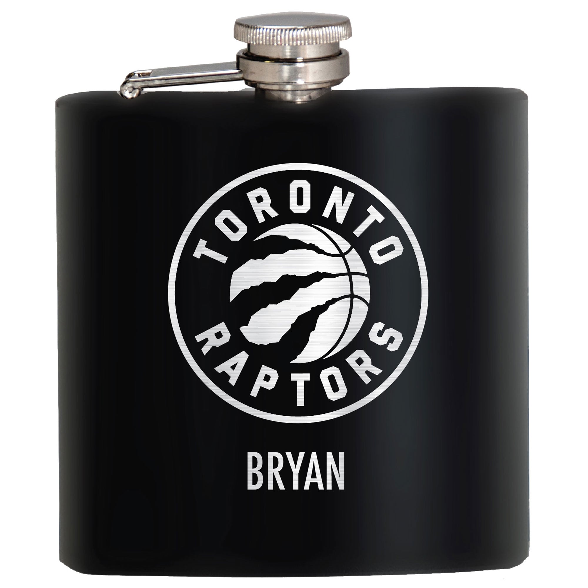 Black Toronto Raptors 6oz. Personalized Stealth Hip Flask