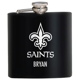 Black New Orleans Saints 6oz. Personalized Stealth Hip Flask