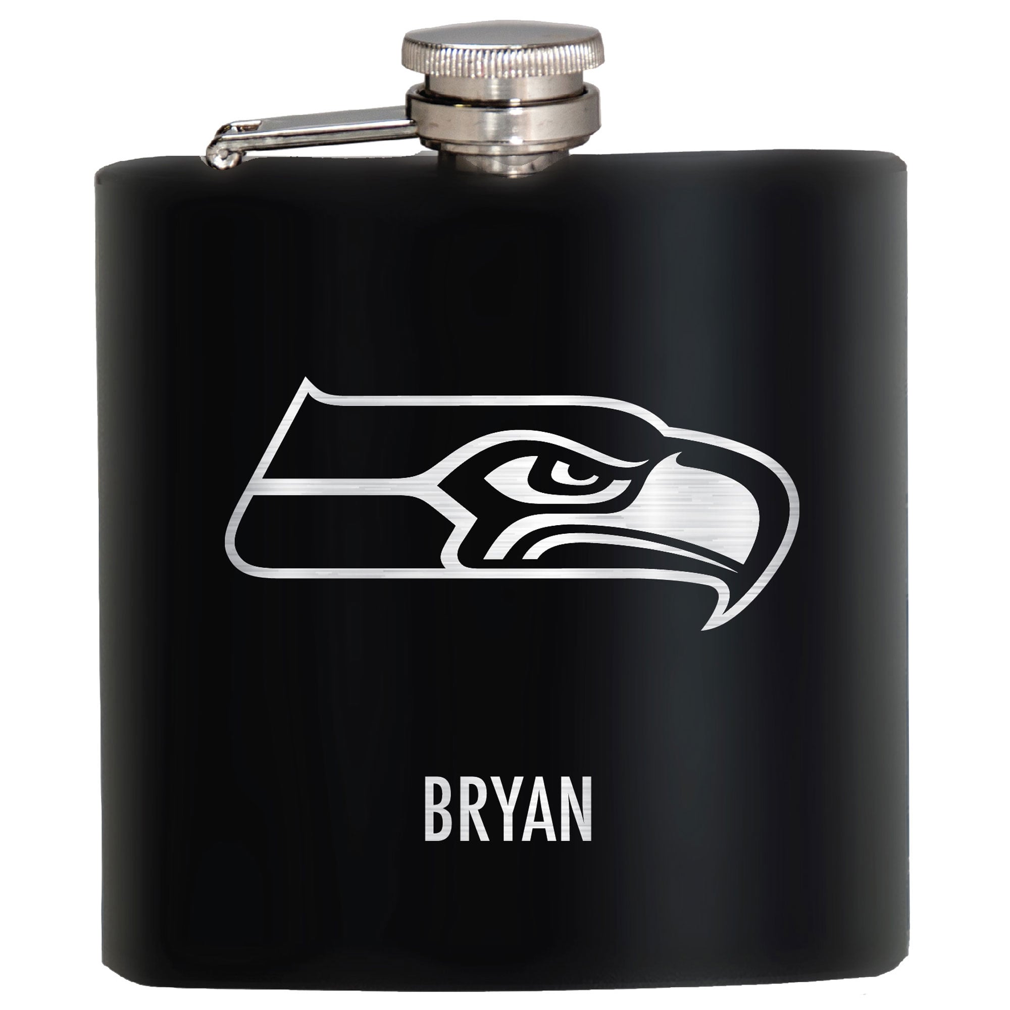 Black Seattle Seahawks 6oz. Personalized Stealth Hip Flask
