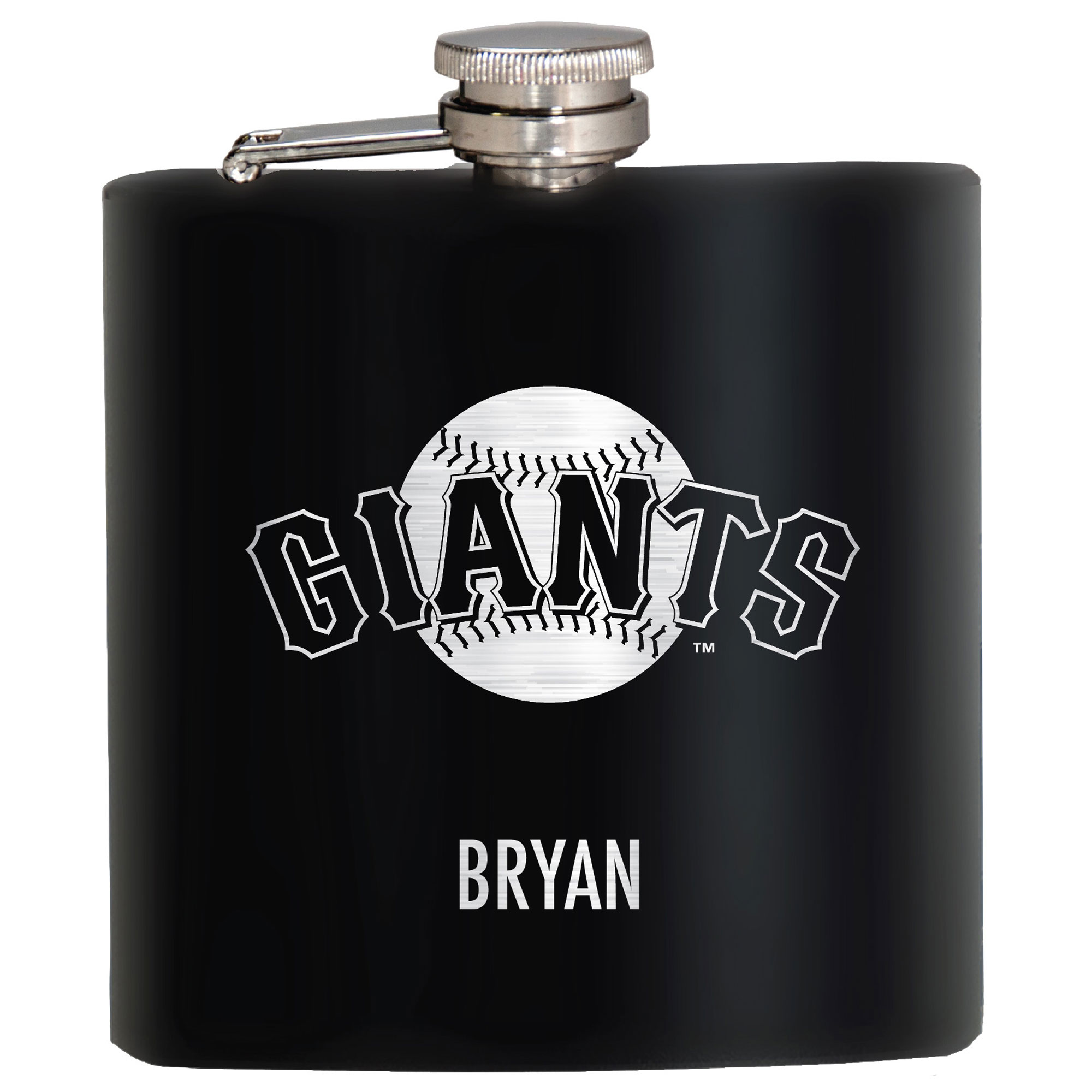 Black San Francisco Giants 6oz. Personalized Stealth Hip Flask